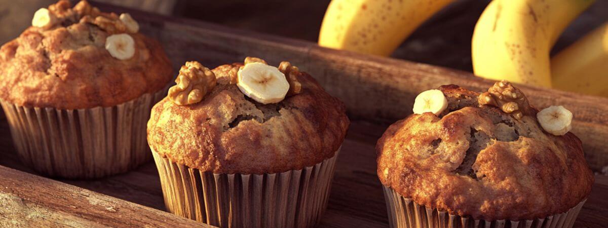 Muffins banane et noix - Recette saine et gourmande