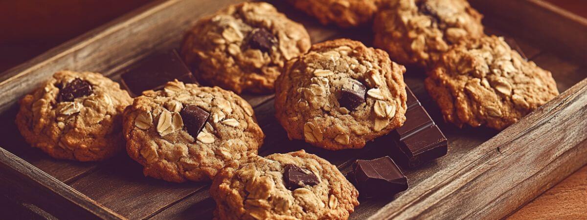 Cookies moelleux aux flocons d’avoine et chocolat noir - Recette