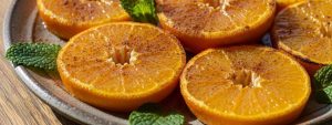 Oranges rôties au four, miel et cannelle