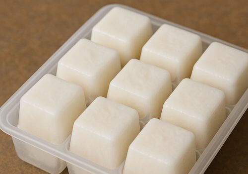 glaçons de lait de coco congelés