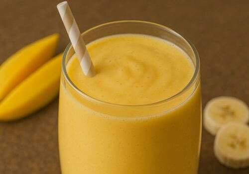 smoothie mangue-banane-lait de coco